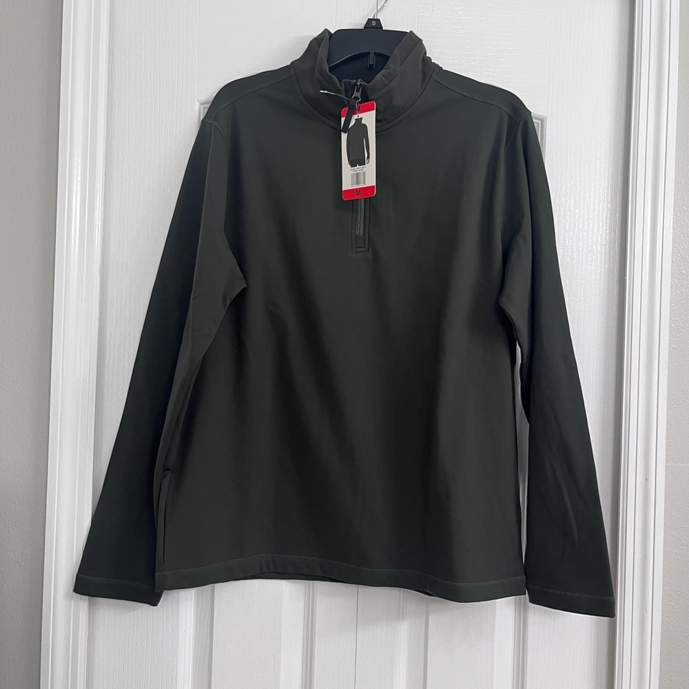 NWT 32 Degrees mens 1/4 zip performance pullover green medium